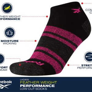 Reebok Women's Athletic Socks - Performance Low Cut Socks (6 Pack), Size 4-10, Black Marl