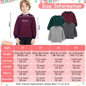 Cooraby 4 Pack Toddler Boys' Thermal Long-Sleeve Shirts Stripe and Solid T-Shirts Cotton Long-Sleeve Shirts for Boys