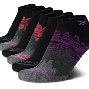 Reebok Women's Athletic Socks - Performance Low Cut Socks (6 Pack), Size 4-10, Black Marl