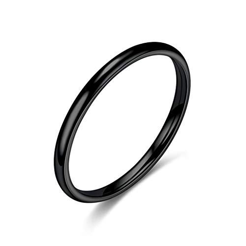 Little Girl Rings 5-6 Years Old Rings Spoon White Silver Women Jewelry Solid Geometry Ring Fashion Ring 925 Rings Adjustable Silver Ring (Black, 11号)