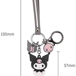 PaPiJoJo 2 Pcs Set My Melody + Kuromi,Cute Keychain Kawaii Anime Keychains Accessories Keyring Key Purse Car Backpack Charms