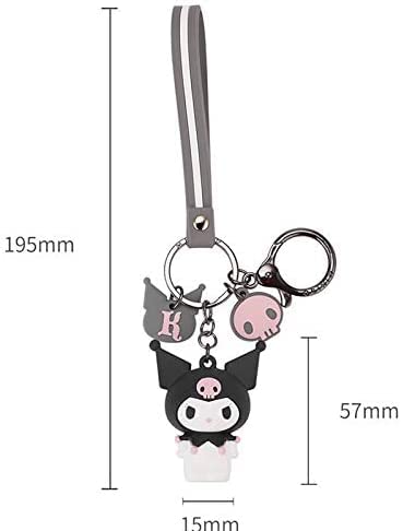 PaPiJoJo 2 Pcs Set My Melody + Kuromi,Cute Keychain Kawaii Anime Keychains Accessories Keyring Key Purse Car Backpack Charms