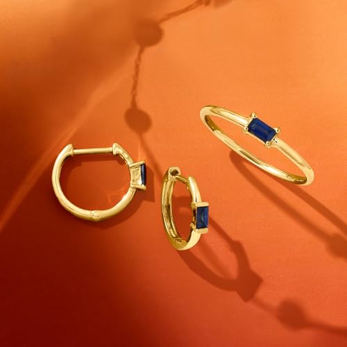 RS Pure by Ross-Simons 0.10 ct. t.w. Sapphire Huggie Hoop Earrings in 14kt Yellow Gold