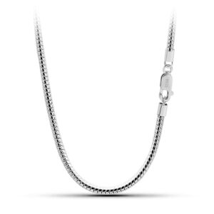 Meilanduo 925 Sterling Silver 3mm Round Snake Necklace, Delicate Dainty Snake Necklace, Sizes 18" to 30" Inch for Women & Men (28", Silver-Tone)