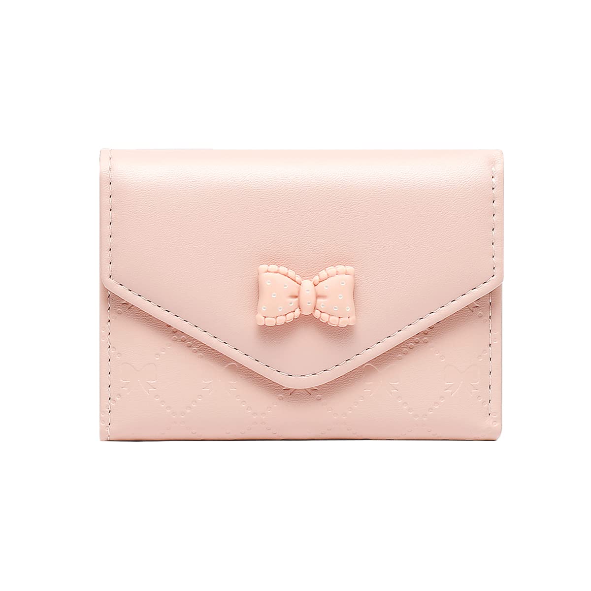 Sunwel Fashion Trendy Bow Small Bifold Wallet with Cash Credit Card Holder ID Window for Women Girls