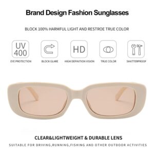 BOJOD Trendy Rectangle Sunglasses for Women Men green Chunky Frame 90s Y2K Rectangular colored bulk Sunglasses