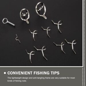 Fly Fishing Rod Building Kit Rod Tip Eye Rings Repair Kits Fishing Rod Guides Top Tip Deep Sea Rod Guide Ring Set 11Pcs