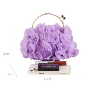 Lanpet Women Floral Clutch Purses Satin Flower Evening Bag Party Prom Handbags