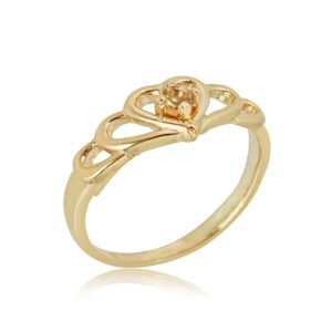 AVORA 10K Yellow Gold November Birthstone-Genuine Citrine Ring, Size 8 - Size 8