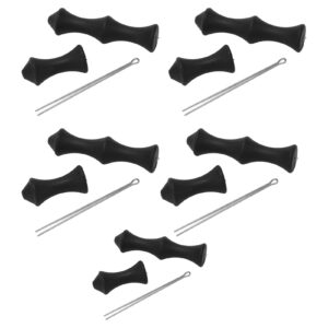 VGEBY Bowstring, 5 Sets Soft Silicone Archery Fingers Protectors Shooting with Mounting Pin for Outdoor Shooting(Black) Shooting and Archery Supplies