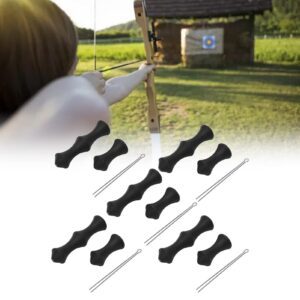 VGEBY Bowstring, 5 Sets Soft Silicone Archery Fingers Protectors Shooting with Mounting Pin for Outdoor Shooting(Black) Shooting and Archery Supplies