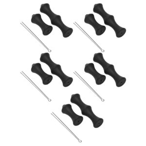 VGEBY Bowstring, 5 Sets Soft Silicone Archery Fingers Protectors Shooting with Mounting Pin for Outdoor Shooting(Black) Shooting and Archery Supplies