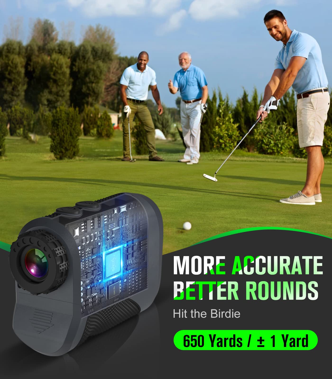 GAKOLF Laser Golf Rangefinder with Slope Switch and Fast Acquisition︱650 Yard Range Finder Golfing with Flag Lock Vibration and Magnetic for Golfers