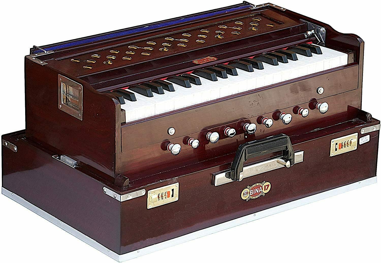 Novelika Professional Portable Harmonium Stylist No 17 Deluxe Harmonium with Coupler Harmonium Musical Instrument (NOV2008)