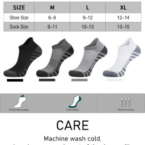 Airacker Ankle Athletic Running Socks Cushioned Breathable Low Cut Sports Tab Socks for Men and Women (6 Pairs)