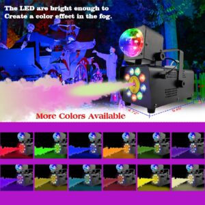 IMONE Fog Machine with Disco Light,Fog Machine Outdoor Indoor,Smoke Machine Fog 16 Colorful Led Lights Effect,Smoke Machine Wireless Remote,Party Disco Ball Lights,Fog Machine Outdoor