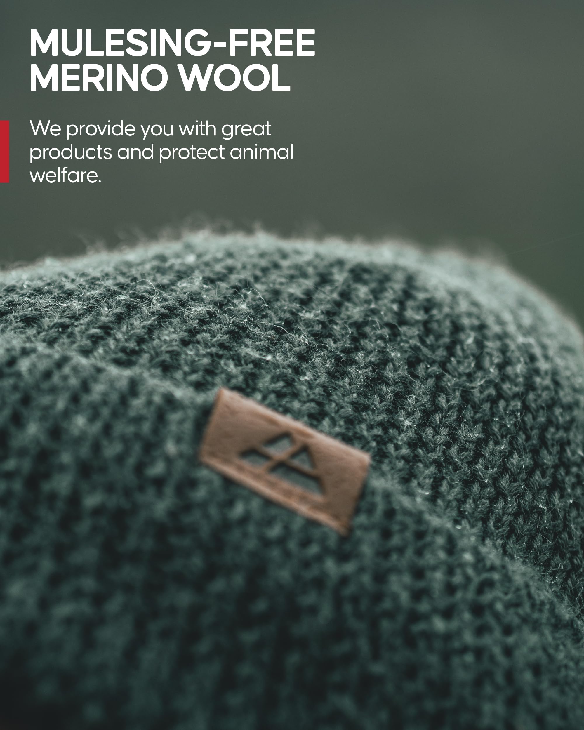 DANISH ENDURANCE Merino Wool Beanie for Men & Women, Knitted Winter Hat, Green, One Size