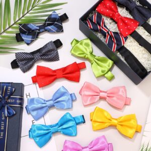 48 Pcs Bow Ties Bulk Elegant Pre Tied Bow Ties Formal Tuxedo Bowties Set with Adjustable Neck Band for Men Boys (Vivid Colors, Elegant Style)