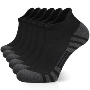 Airacker Ankle Athletic Running Socks Cushioned Breathable Low Cut Sports Tab Socks for Men and Women (6 Pairs)