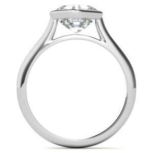 JEWELERYN 2 CT Asscher Colorless Moissanite Engagement Ring for Women/Her, Wedding Bridal Rings Set, Eternity Sterling Silver Solid Gold Diamond Solitaire Bezel Set for Her (4)