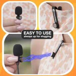 PowerDeWise Magnetic Lavalier Microphone Clip - 6mm Rotatable Lapel Unique Replacement Tie Shirt Clip