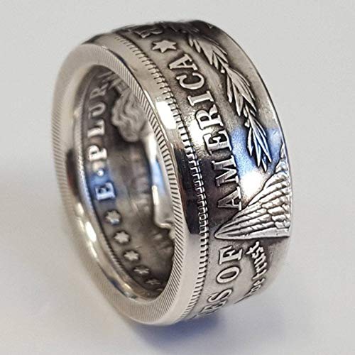 Morgan Silver Dollar Coin Design Ring, American Rings For Men and women, Handmade Vintage Punk Personality Fashion Jewelry