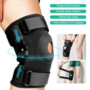 LTLCLZ 1Pair Sports Hinged Knee Support Brace for Patella Instability Meniscus Injuries Ligament Sprains Meniscus Tear,XL