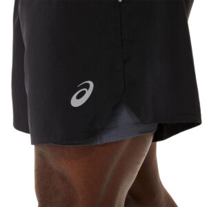 ASICS Men's Road 2-N-1 7IN Short Apparel, M, Performance Black/Carrier Grey