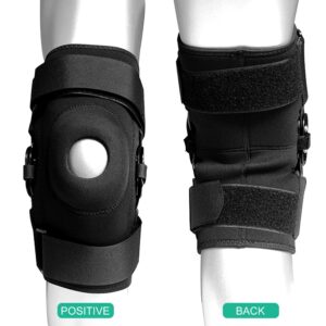 LTLCLZ 1Pair Sports Hinged Knee Support Brace for Patella Instability Meniscus Injuries Ligament Sprains Meniscus Tear,XL