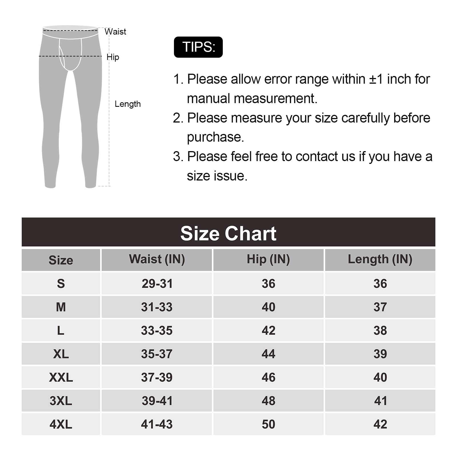 SIMIYA Thermal Underwear for Men, Base Layer Fleece Lined Mens Long Johns Bottom, Soft Warmth Thermal Pants for Cold Weather