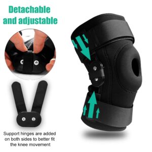 LTLCLZ 1Pair Sports Hinged Knee Support Brace for Patella Instability Meniscus Injuries Ligament Sprains Meniscus Tear,XL