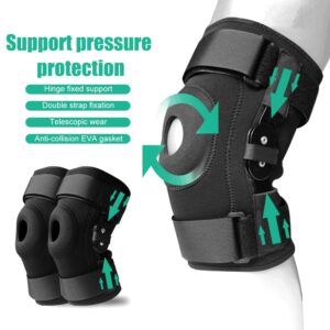 LTLCLZ 1Pair Sports Hinged Knee Support Brace for Patella Instability Meniscus Injuries Ligament Sprains Meniscus Tear,XL