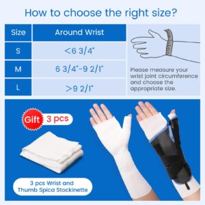 Velpeau Carpal Tunnel Wrist Brace Night Support, Completely Stabilizes Wrist & Thumb, Thumb Spica Splint for De Quervain's Tenosynovitis, Tendonitis, Arthritis Pain Relief (Breathable, Right Hand, S)