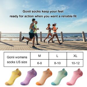 Gonii Ankle Socks Womens Running Athletic No Show Socks Cushioned 5-Pairs