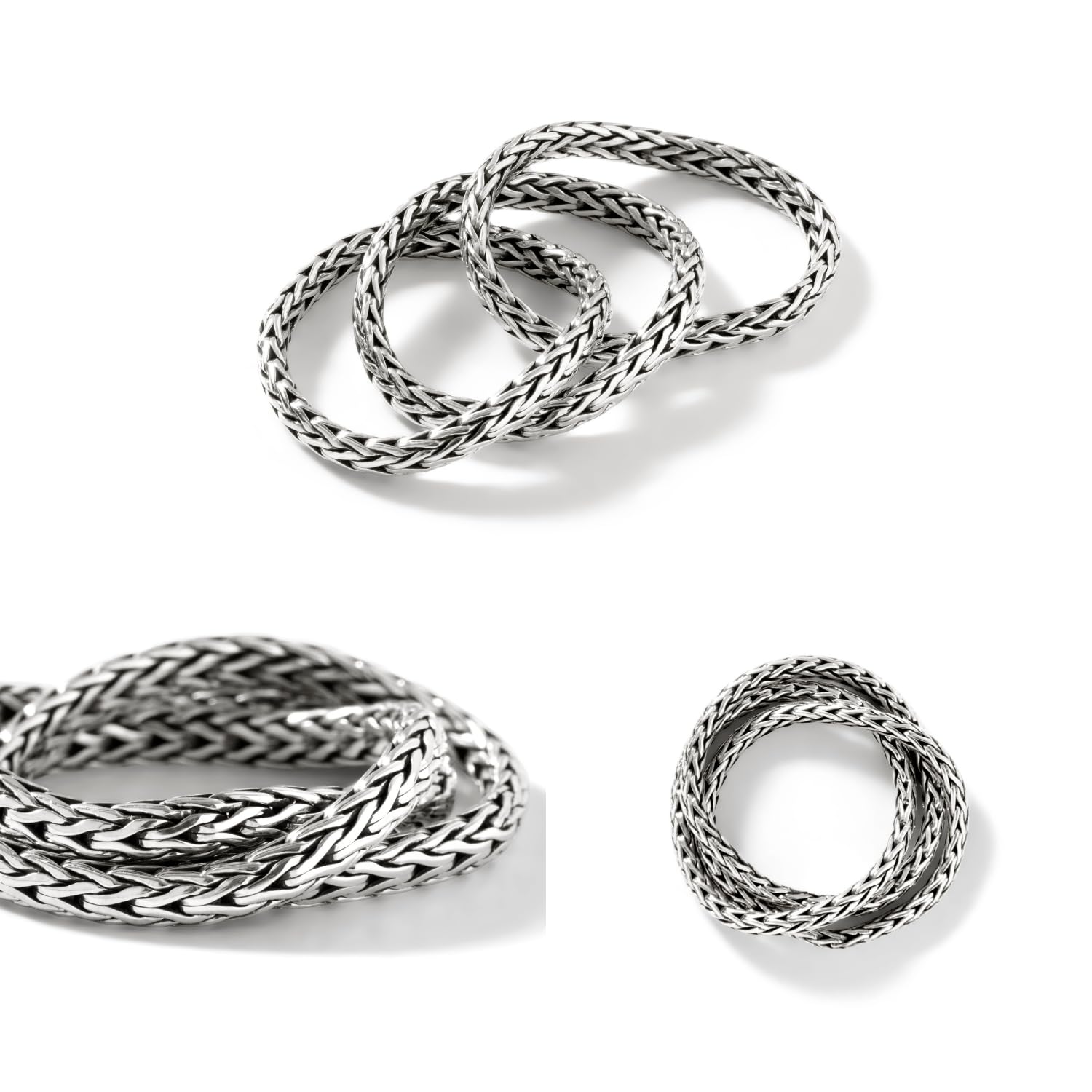 John Hardy Classic Chain Silver 2.5mm Mini Chain Ring (Sterling Silver, 7)