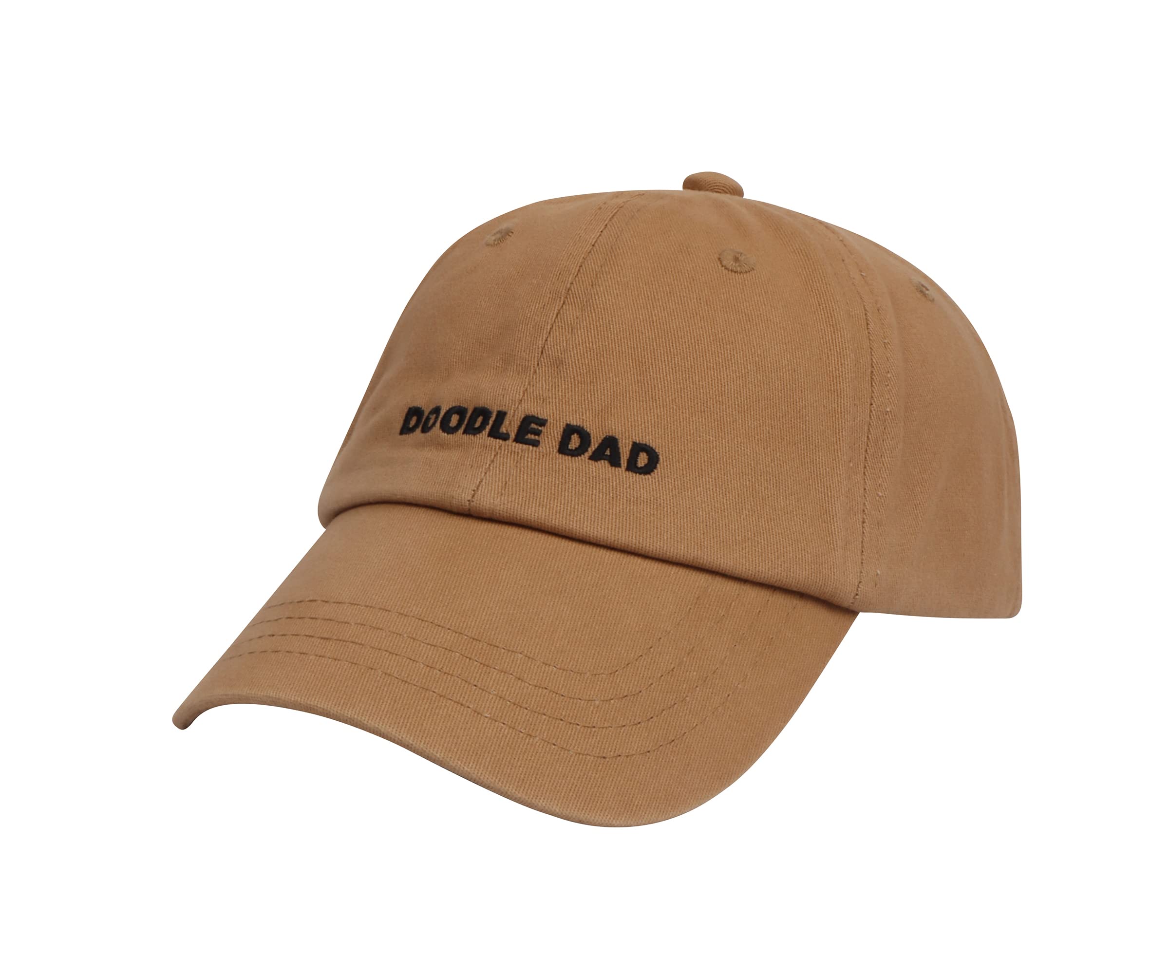 Hatphile 6 Panel Soft Embroidery Baseball Cap (Doodle Dad Brown)