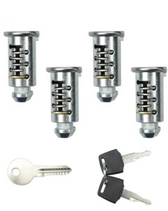 4 pack lock core, one-key lock cylinders system fits for thule racks and accessories