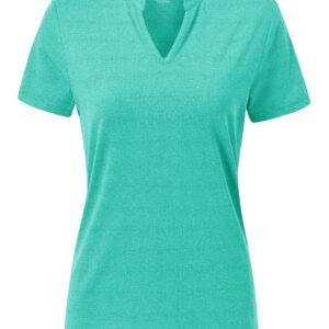 Rdruko Women's UPF 50+ Sun Protection Shirts Short Sleeve Quick Dry Hiking Shirts(Lake Blue, US XXL)