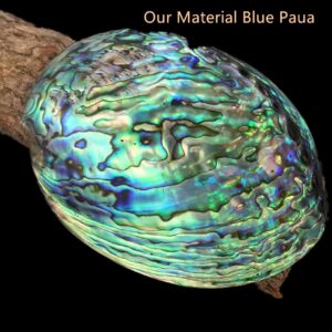 GOMMO Blue Paua Shell Veneer Sheet Enhanced for Inlay and Overlay Flat(9.4" x 5.5" x 0.007")(New Zealand Blue Abalone)