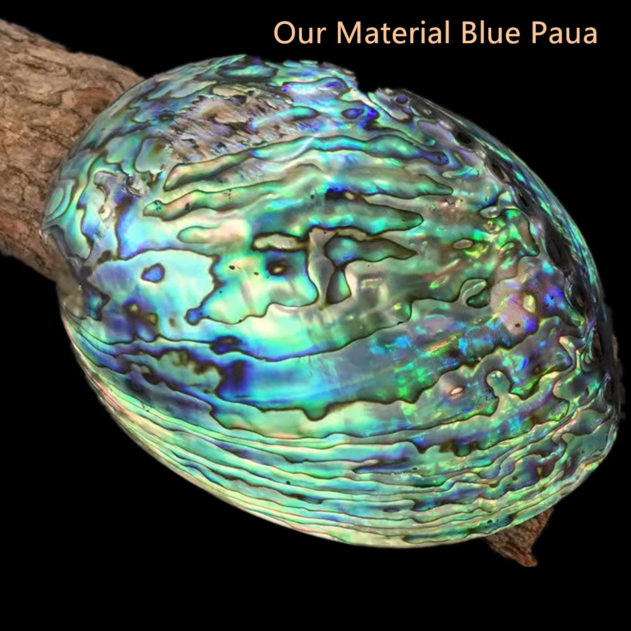 GOMMO Blue Paua Shell Veneer Sheet Enhanced for Inlay and Overlay Flat(9.4" x 5.5" x 0.007")(New Zealand Blue Abalone)