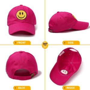 SONMONY Smiley Face Trucker Hat Adjustable Dad Hat for Men Women Baseball Caps Cute Unstructured Smile Embroidered Hat