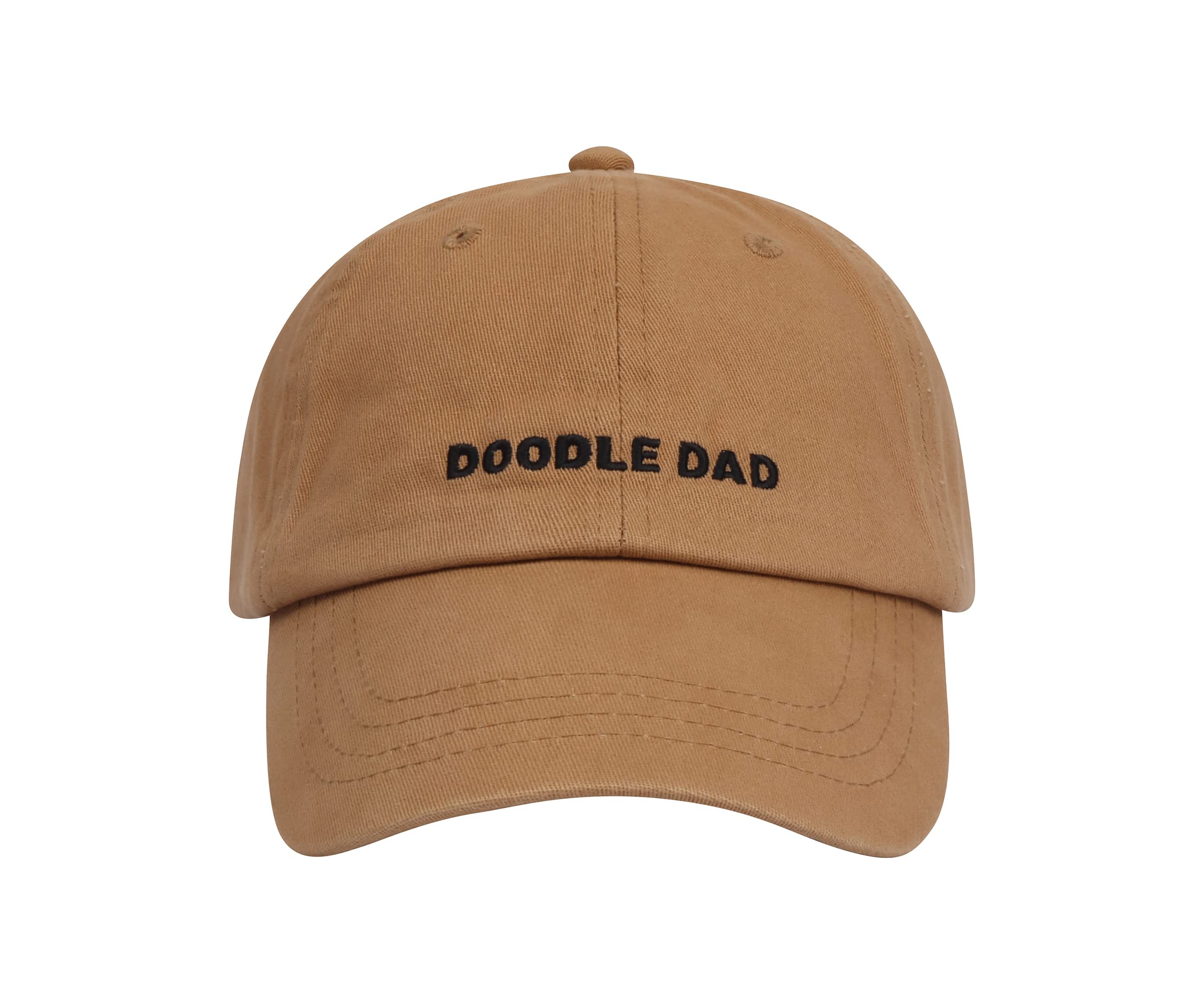 Hatphile 6 Panel Soft Embroidery Baseball Cap (Doodle Dad Brown)