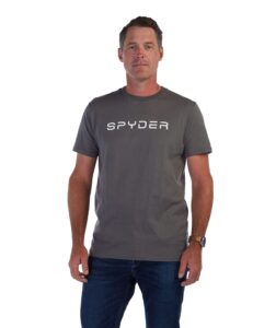 spyder mens slalom short sleeve t-shirt charcoal