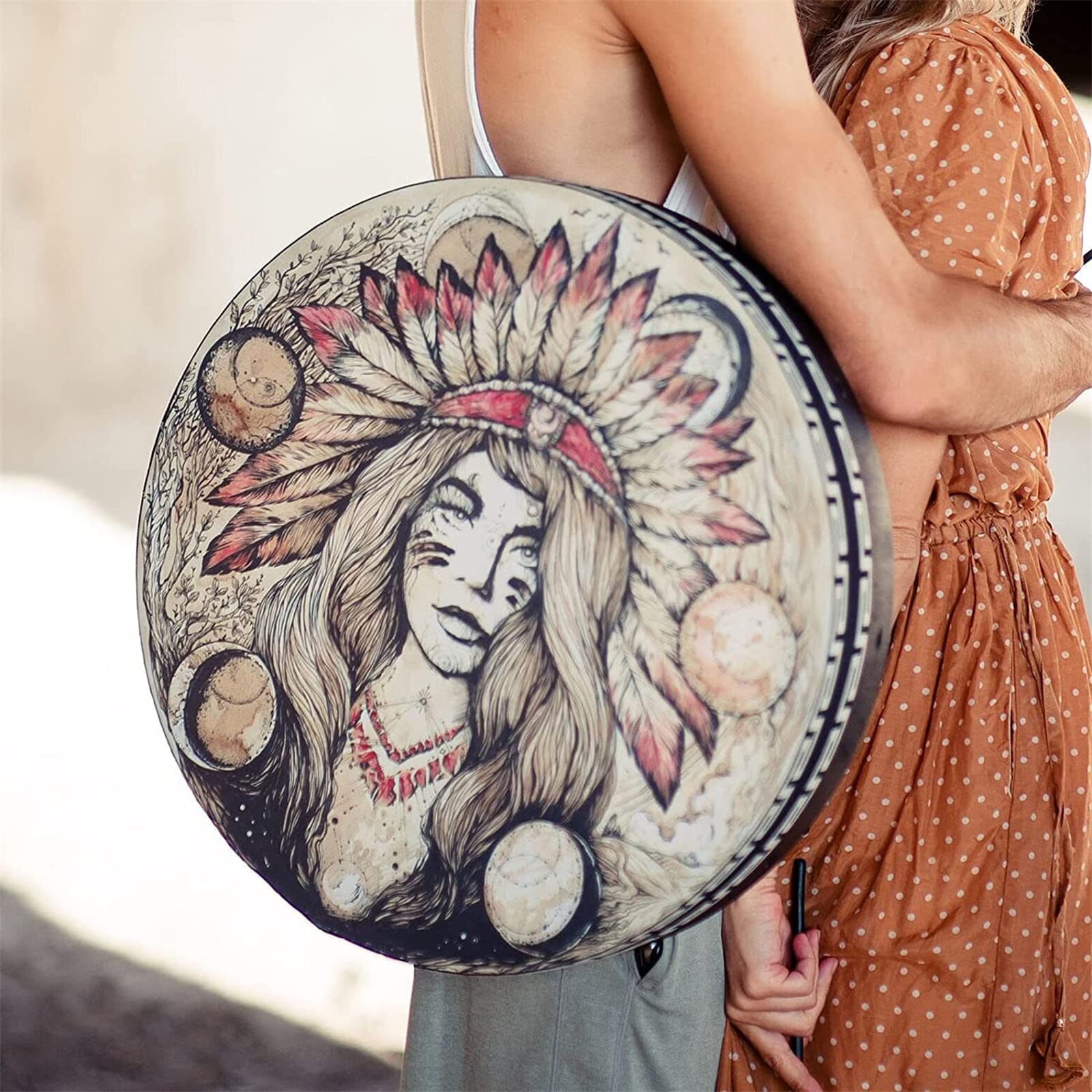 Goddess Shaman Drum "Tree of Life"Sound Healing Tool Tunable Frame Drum Tambourine Medicine Instrument Soul Gift for Music LoversHandmade Shaman Witch Drum Sound Healing