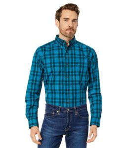 ariat men's pro series fitted kingston shirt blue l