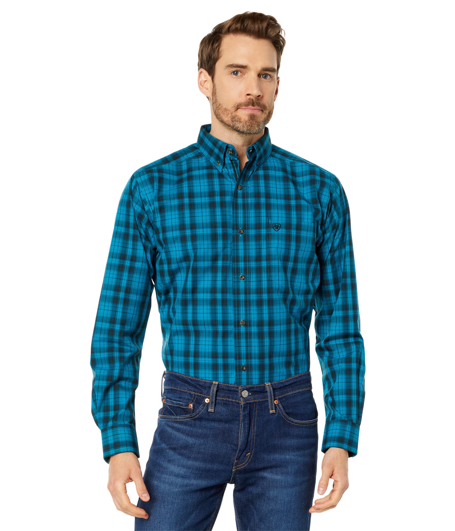 Ariat Men's Pro Series Fitted Kingston Shirt Blue L