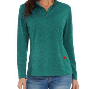 MAGCOMSEN Womens Shirts Long Sleeve Athletic Shirts for Women Sweatshirts for Women Running Shirts Uv Protection Shirts Jade Green M