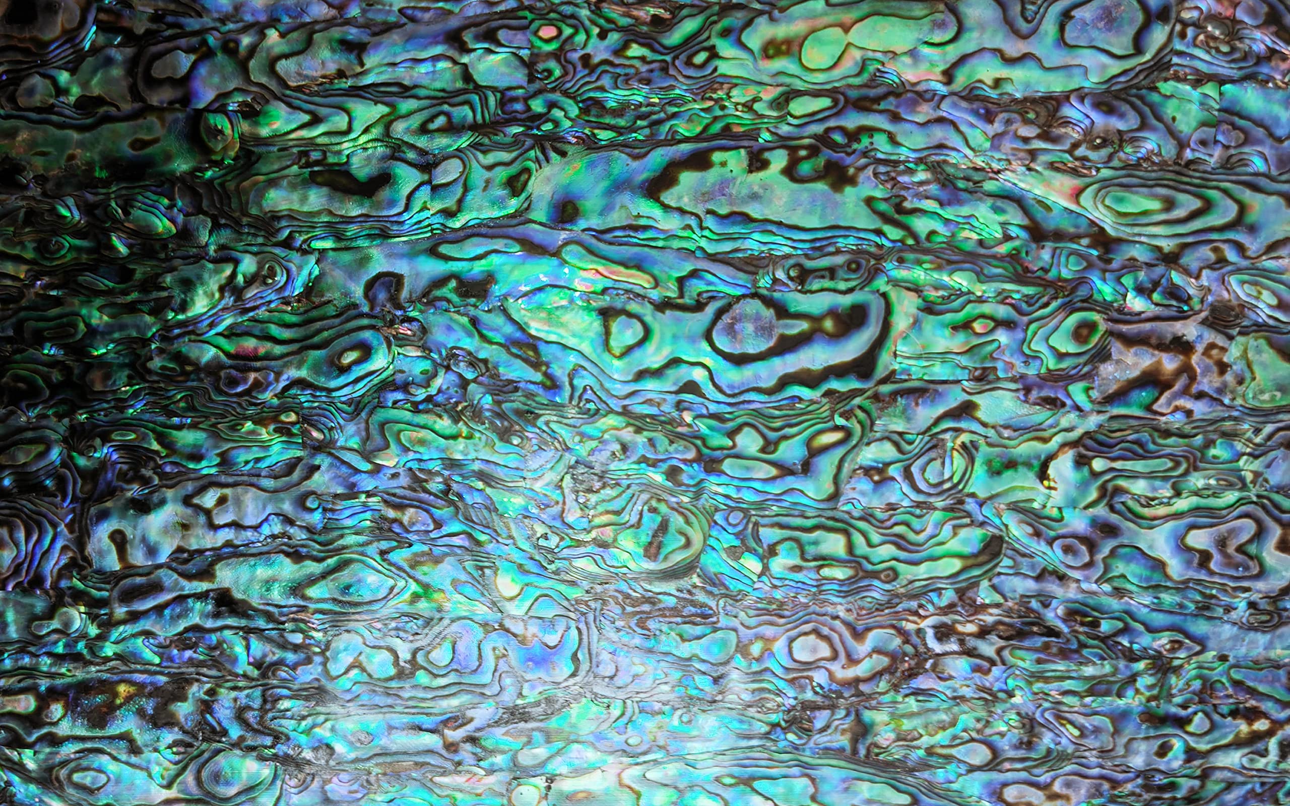 GOMMO Blue Paua Shell Veneer Sheet Enhanced for Inlay and Overlay Flat(9.4" x 5.5" x 0.007")(New Zealand Blue Abalone)