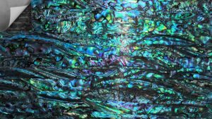 gommo blue paua shell veneer sheet enhanced for inlay and overlay flat(9.4" x 5.5" x 0.007")(new zealand blue abalone)