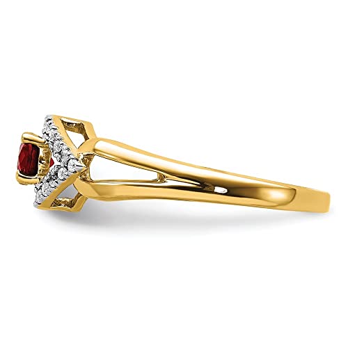 Diamond2Deal 14k Yellow Gold Lab Grown Diamond and Ruby Engagement Wedding Ring